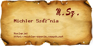Michler Szénia névjegykártya